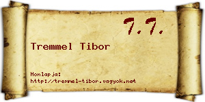 Tremmel Tibor névjegykártya